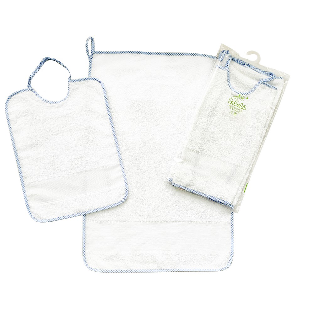 Completo 2 pz. AIDA:asciugamano+bavetta con elastico da ricamare