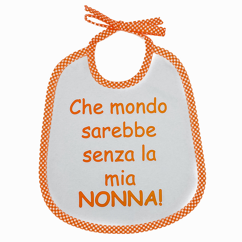 Bavaglino LE FRASI.. cm.20x24 con laccetti