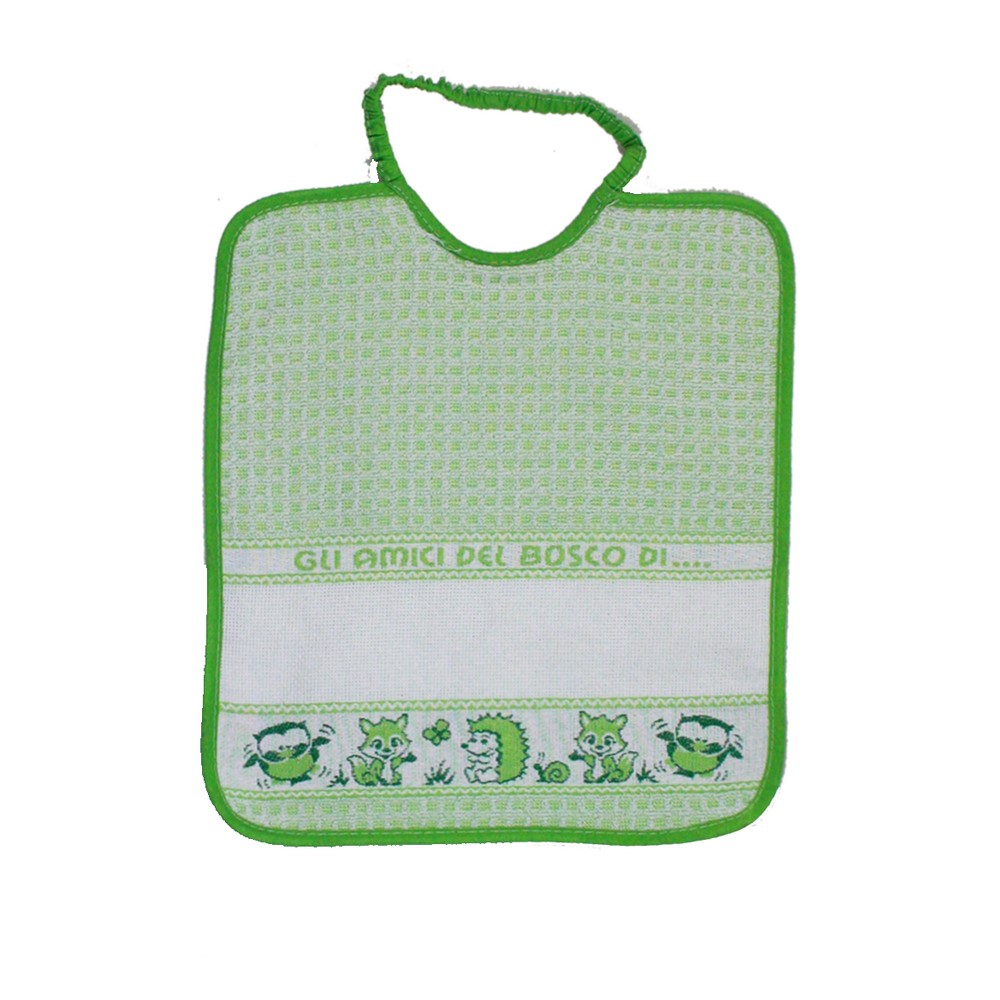 Bavaglino AMICI DEL BOSCO cm. 28x32 con etamine per ricamo