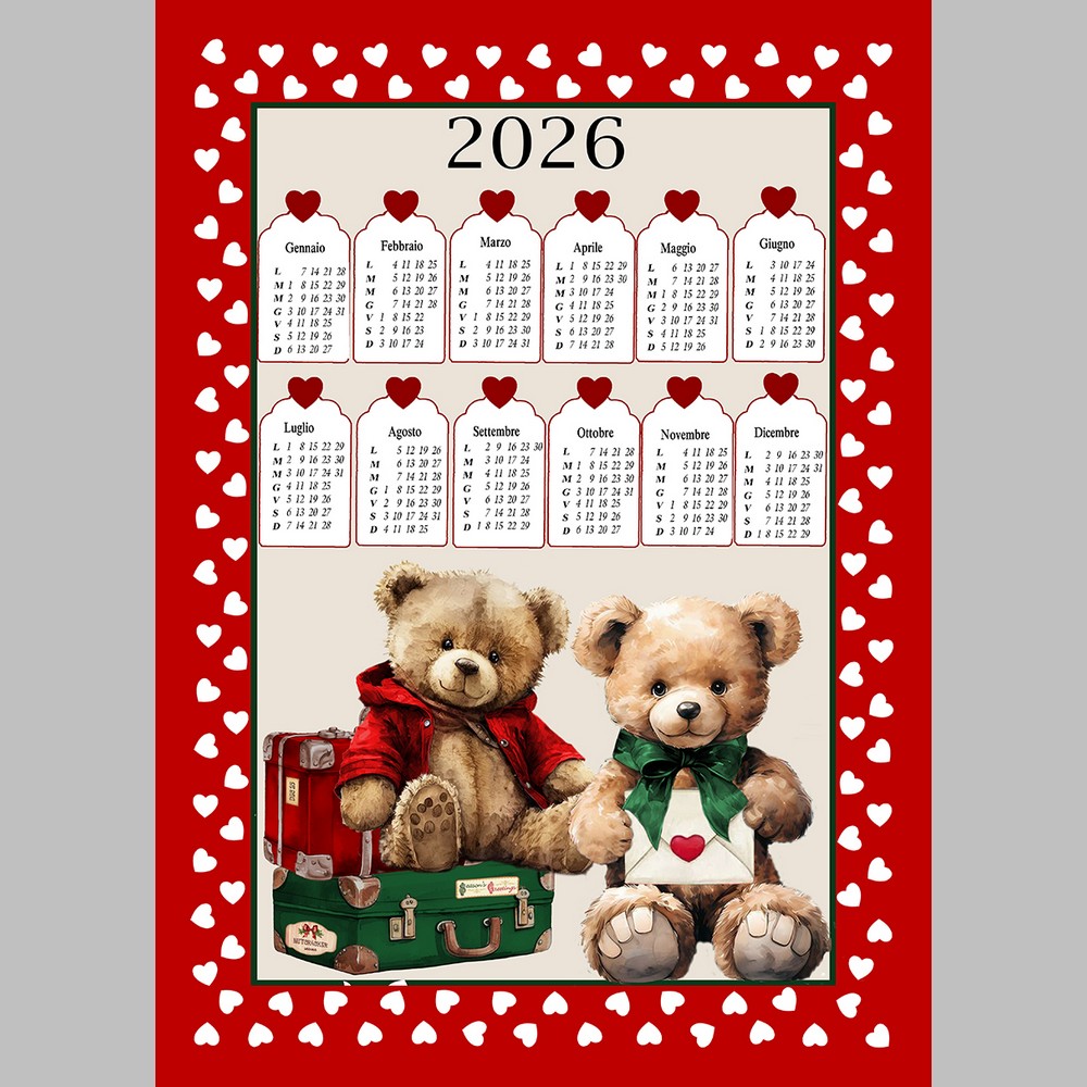 Strofinaccio Calendario  cm.50x75