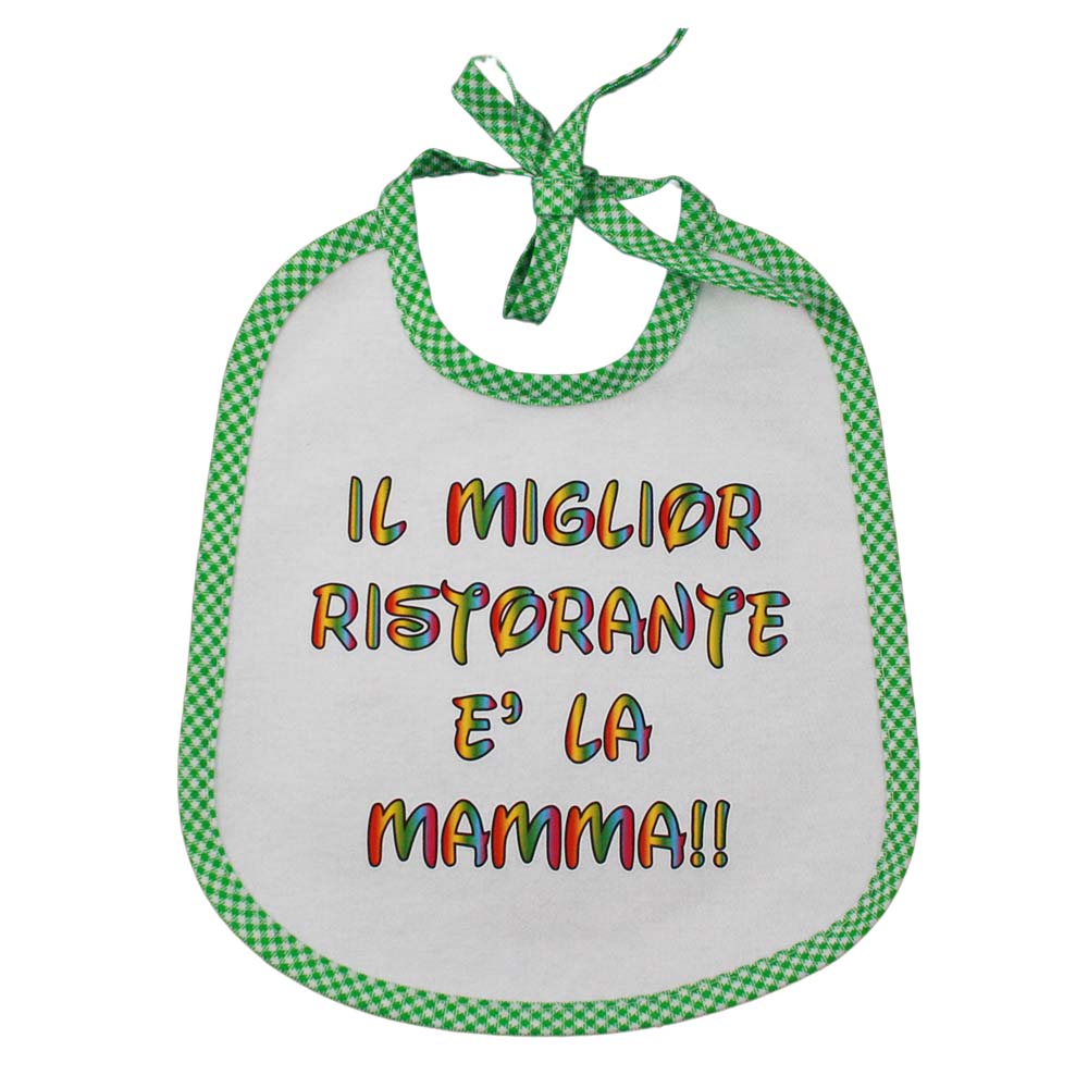 Bavaglino LE FRASI.. cm.20x24 con laccetti