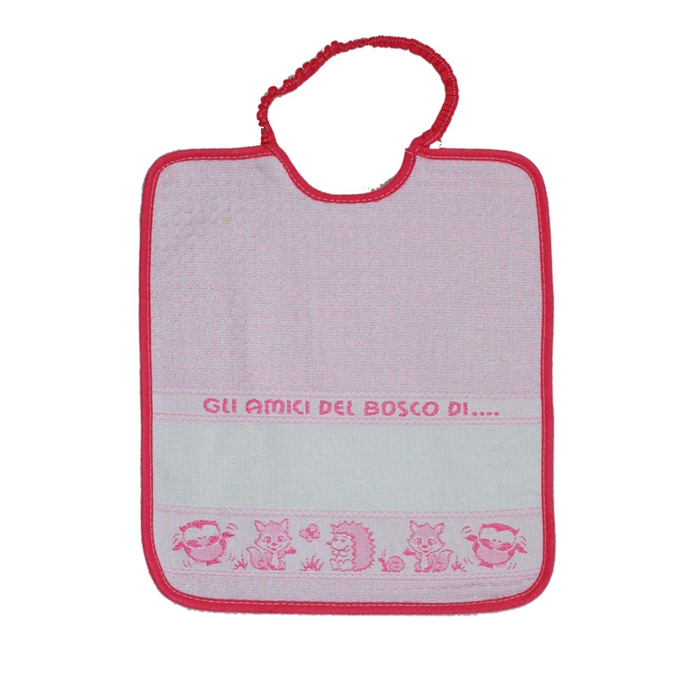 Bavaglino AMICI DEL BOSCO cm. 28x32 con etamine per ricamo