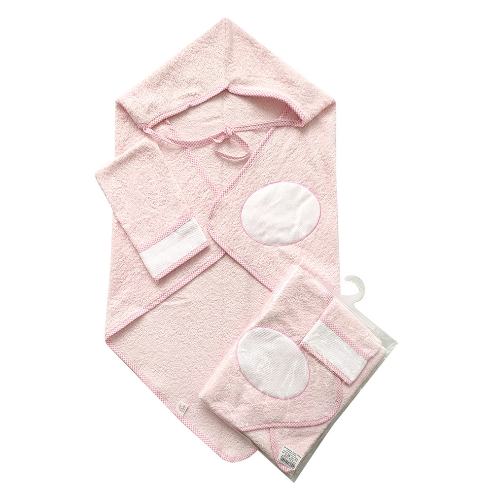 Confezione DUO FRIDA:accappatoio neonato+manopola da ricamare