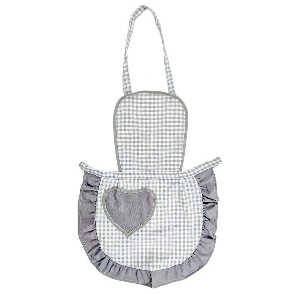 Grembiulino baby CUORICINO cm.39x50 con pettorina e tasca a forma di cuore