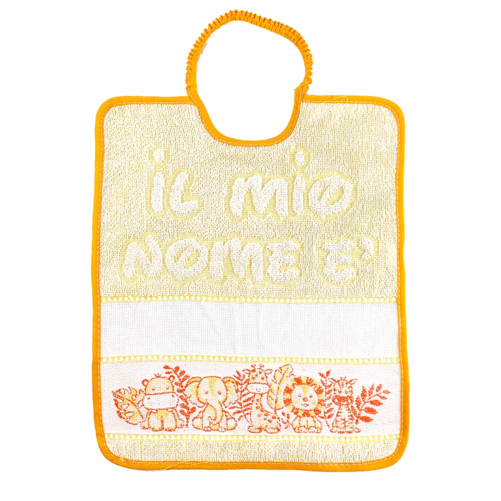 Bavetta SAFARI cm. 29x35 con elastico e inserto da ricamare