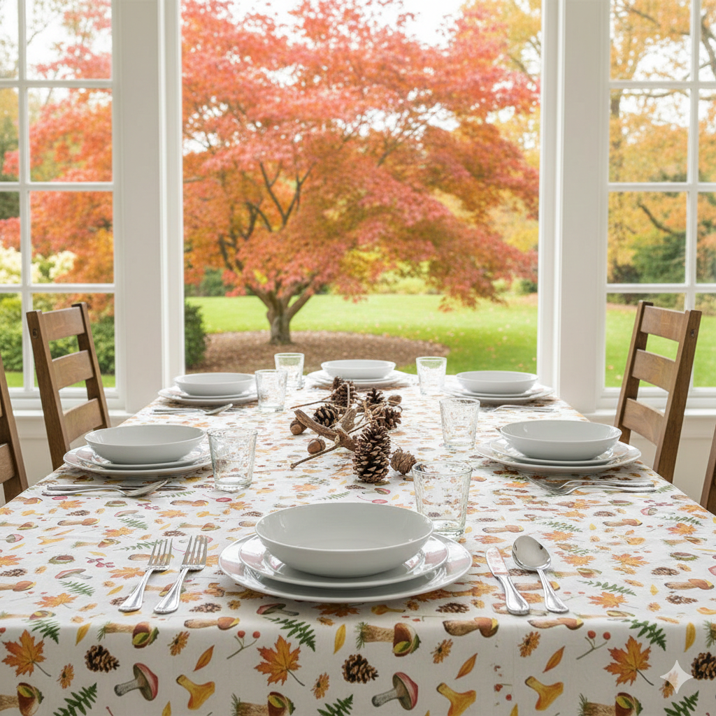 Tovaglia x 4 cm.140x140  AUTUMN- sfusa 