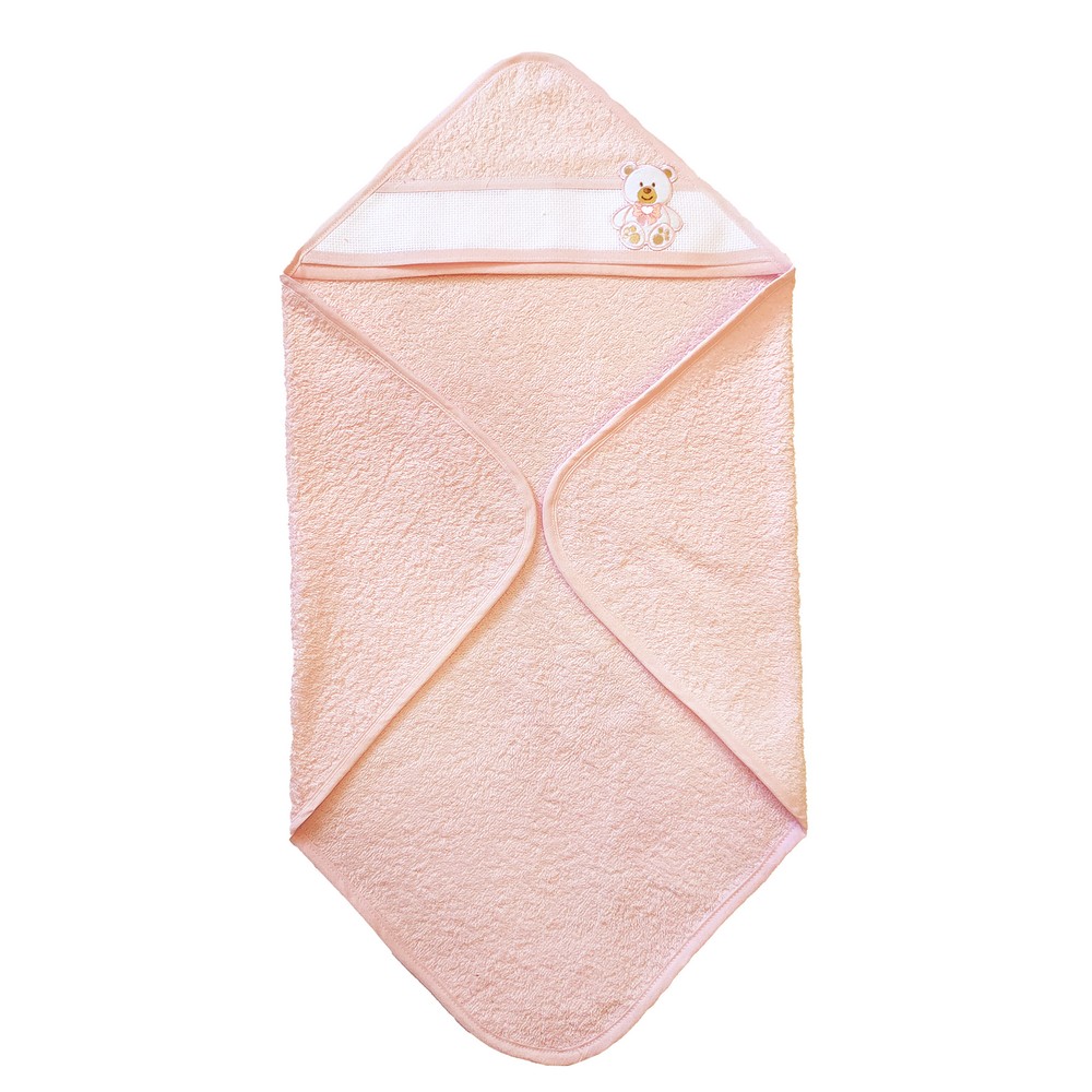 Accappatoio TIMMY cm. 60x60 in spugna idrofila con cappuccio e fascia in etamine