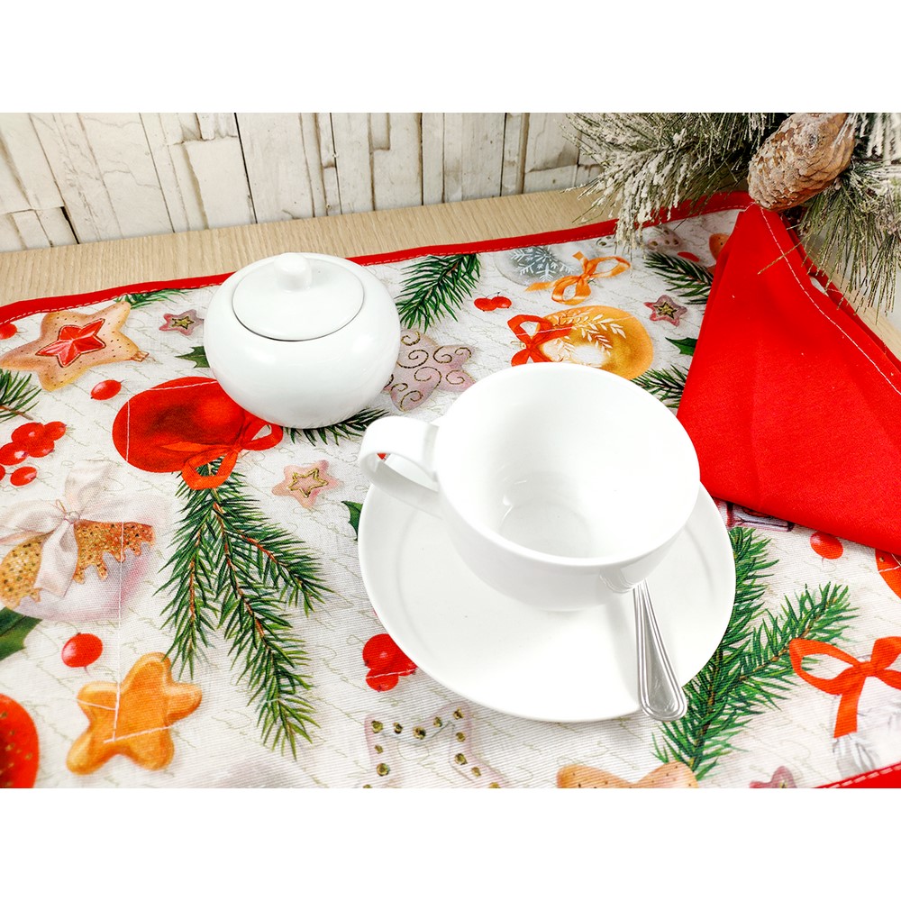 Set prima colazione CHRISTMAS MAGIC: tovaglietta imbottita cm. 35x50+tov.lo cm. 30x30