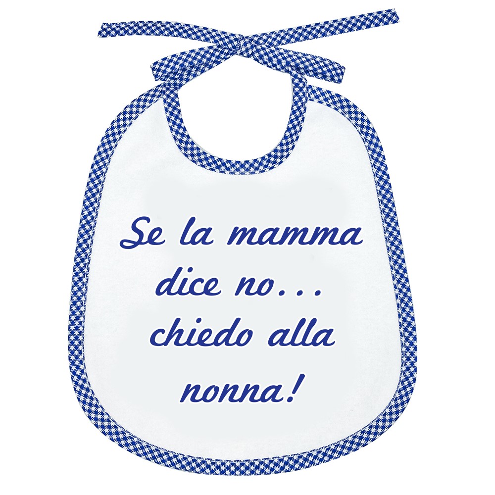 Bavaglino LE FRASI.. cm.20x24 con laccetti