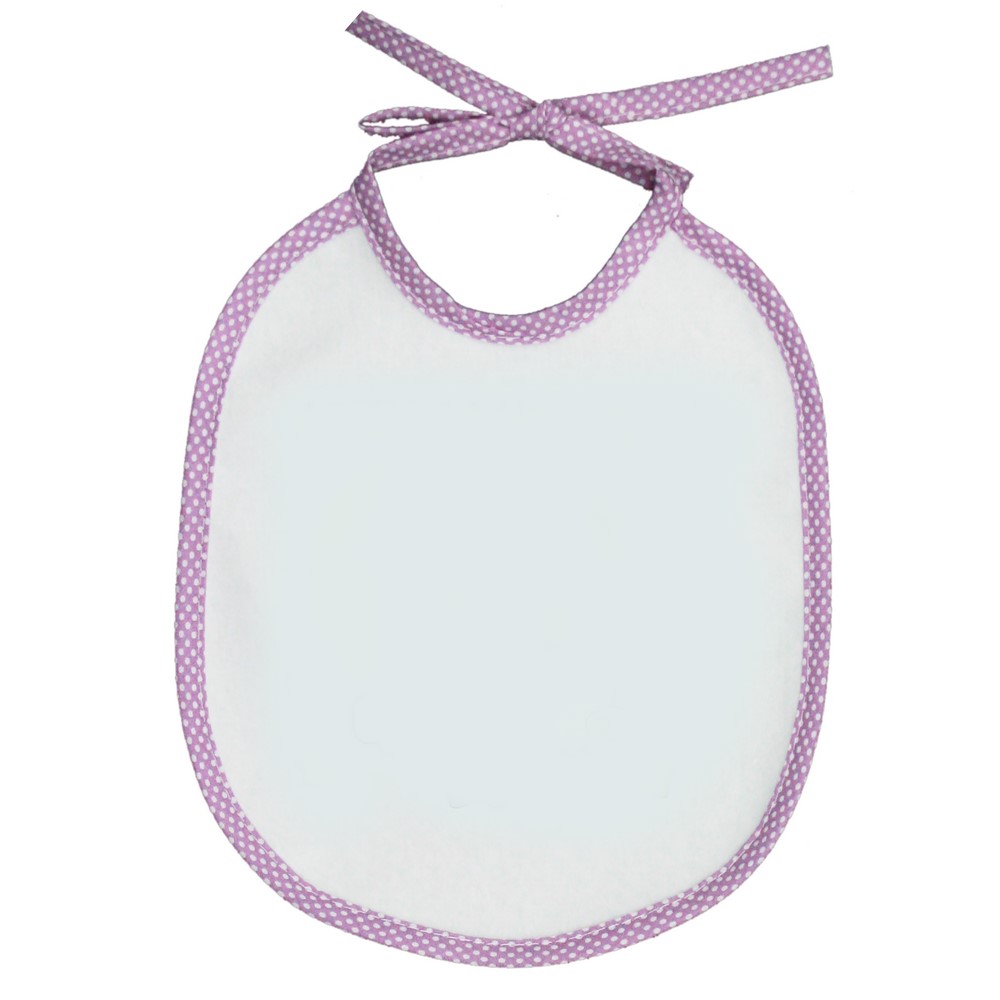 Bavaglino con laccetti mis.20x24 bianco con sbieco pois