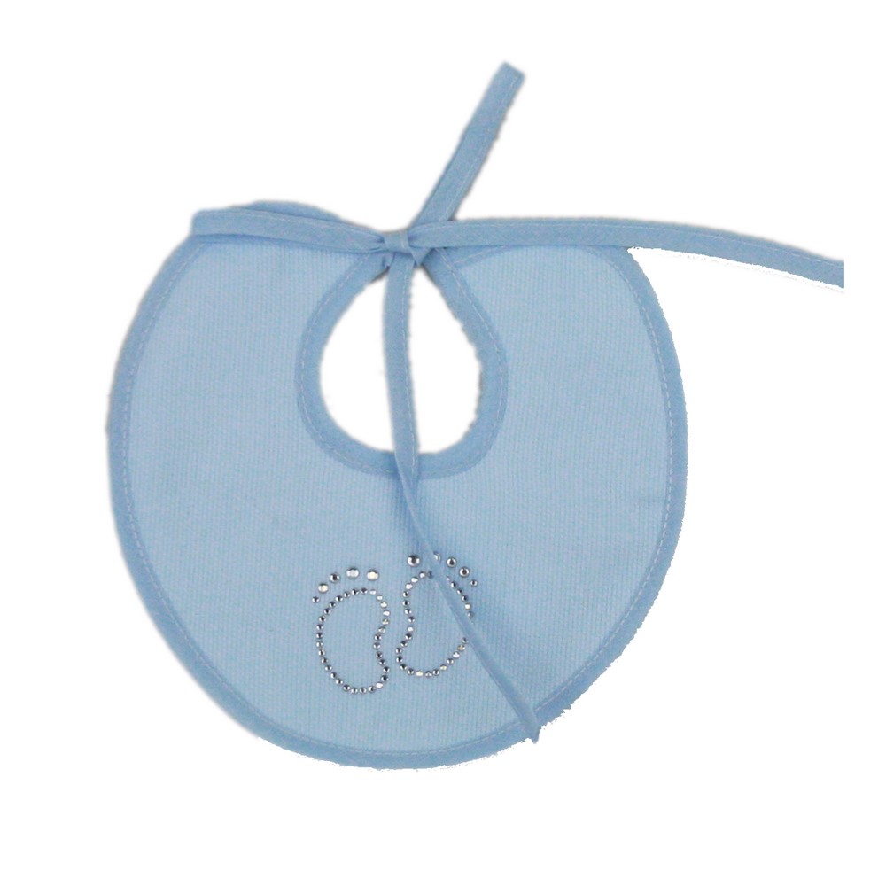 Bavaglino PIEDINO cm.18x17in piquet con laccetti e applic.strass