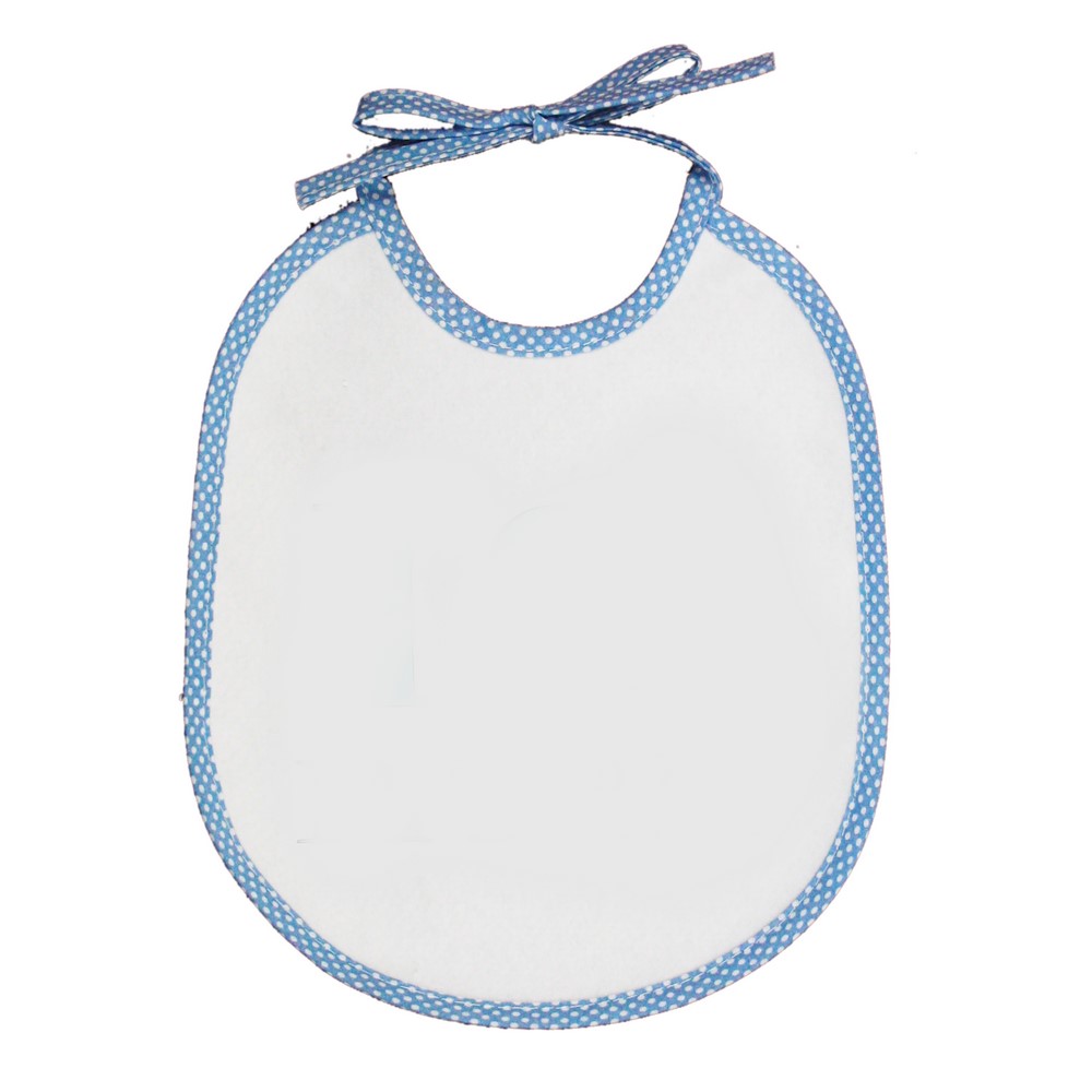 Bavaglino con laccetti mis.20x24 bianco con sbieco pois