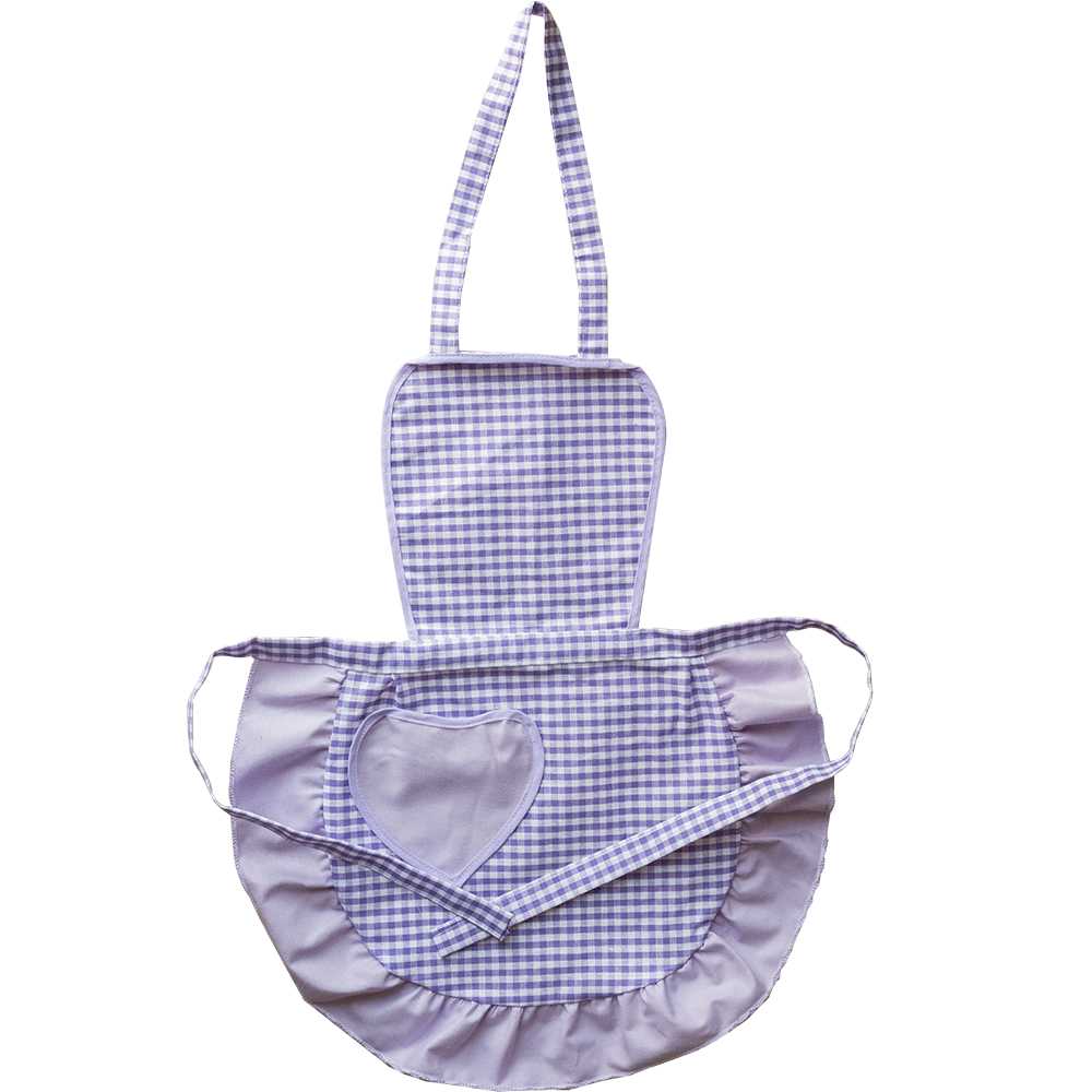 Grembiulino baby CUORICINO cm.39x50 con pettorina e tasca a forma di cuore
