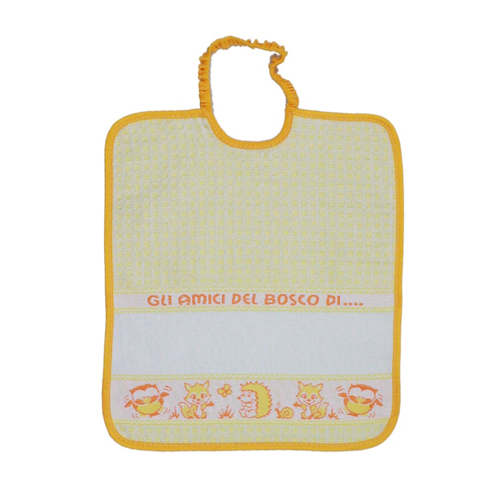 Bavaglino AMICI DEL BOSCO cm. 28x32 con etamine per ricamo