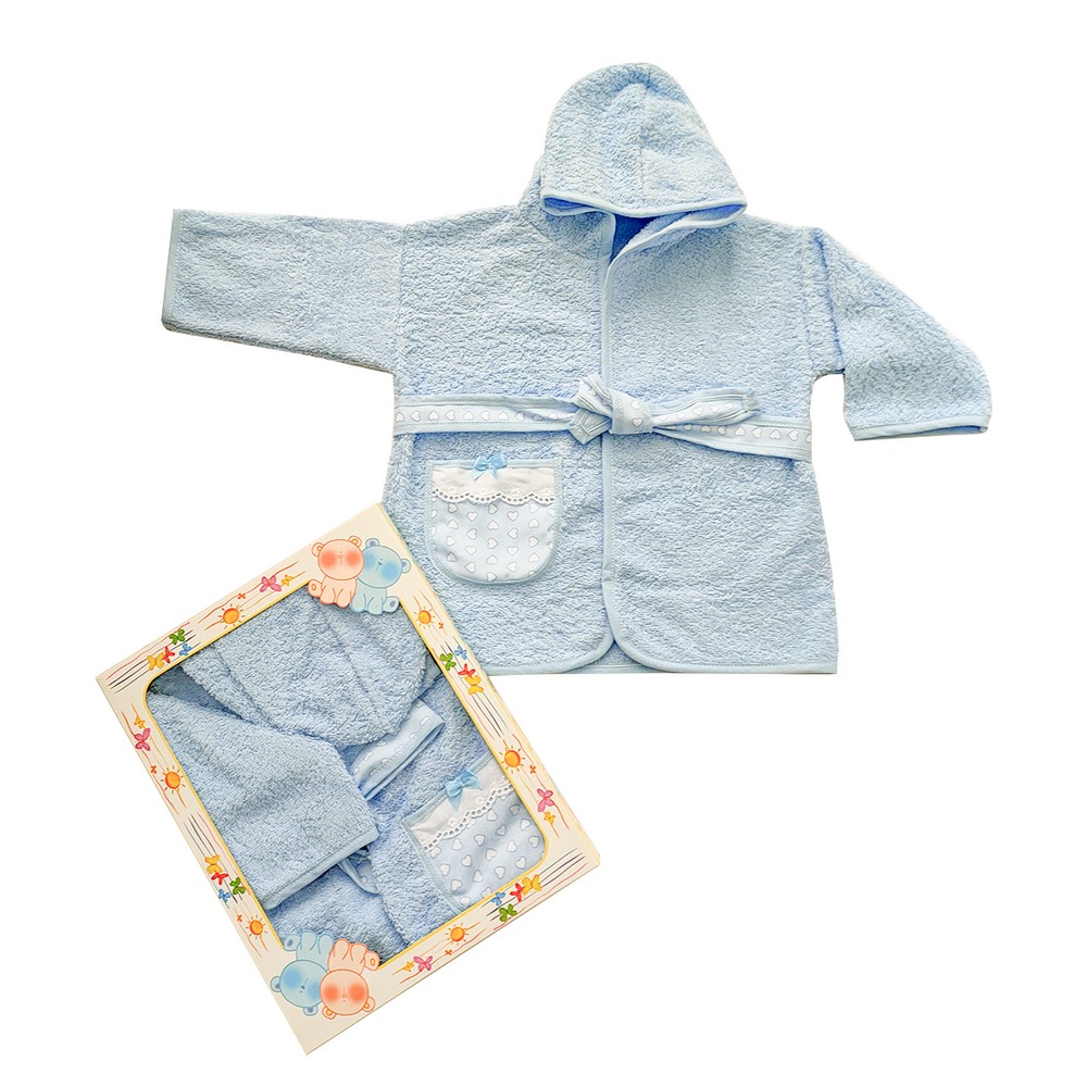 Accappatoio bimbo MARGOT tg.0/1anni con cappuccio