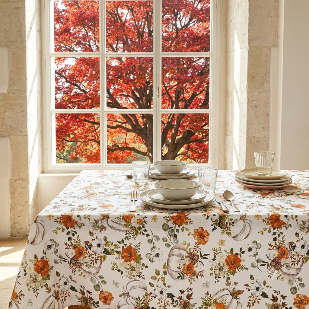Tovaglia x 4 cm.140x140  AUTUMN- sfusa 
