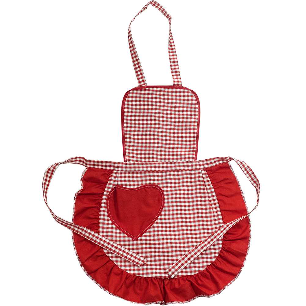 Grembiulino baby CUORICINO cm.39x50 con pettorina e tasca a forma di cuore