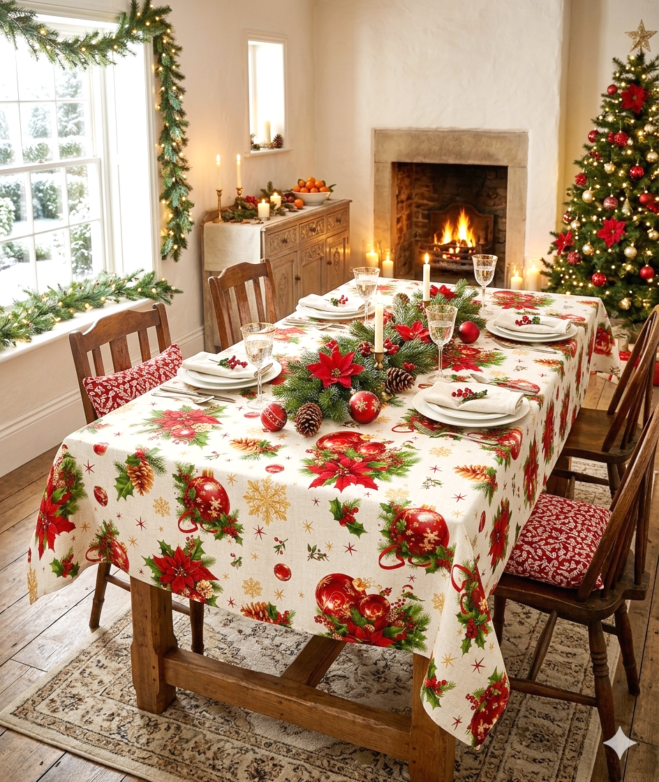 Tovaglia x 6 cm. 140X180 CHRISTMAS VOCAR