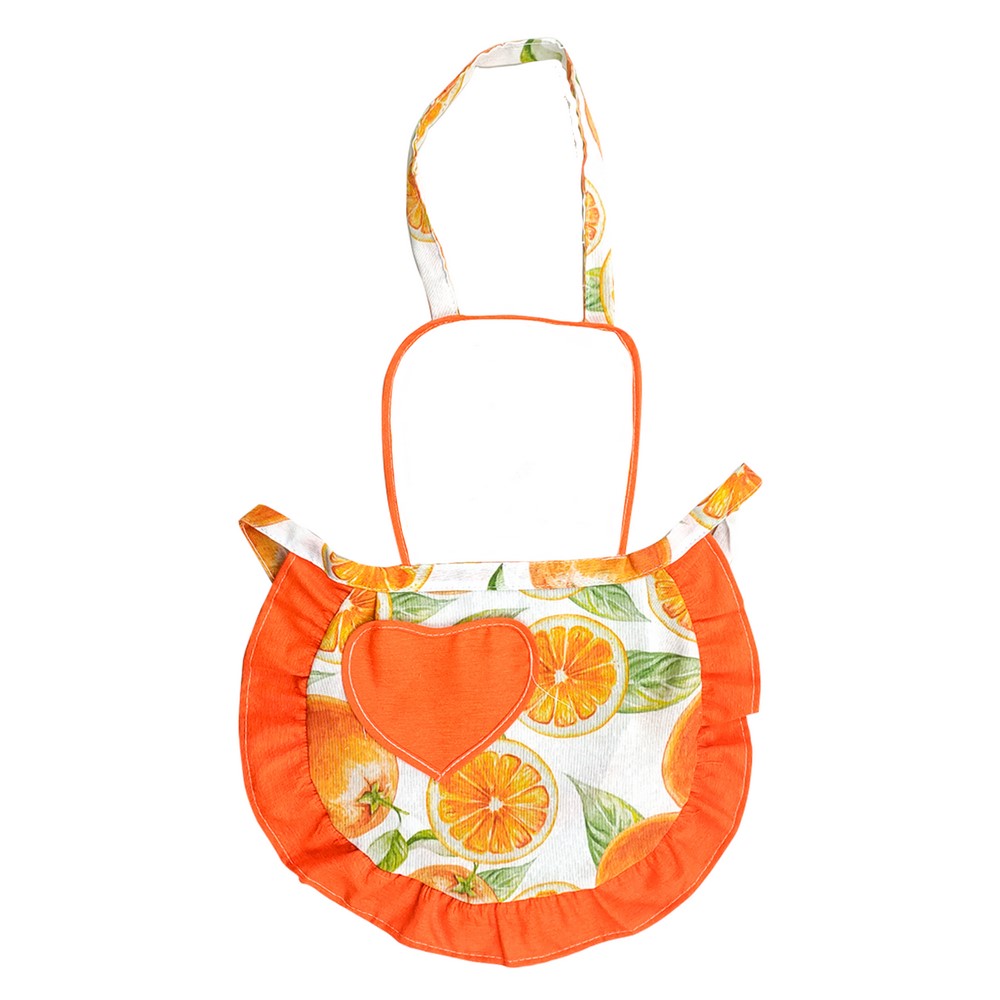 Grembiule FABRIZIO BAMBINO cm.39x50 con pettorina bianca IN TESSUTO SUBLIMATICO PERSONALIZZATO - con tasca a  cuore 