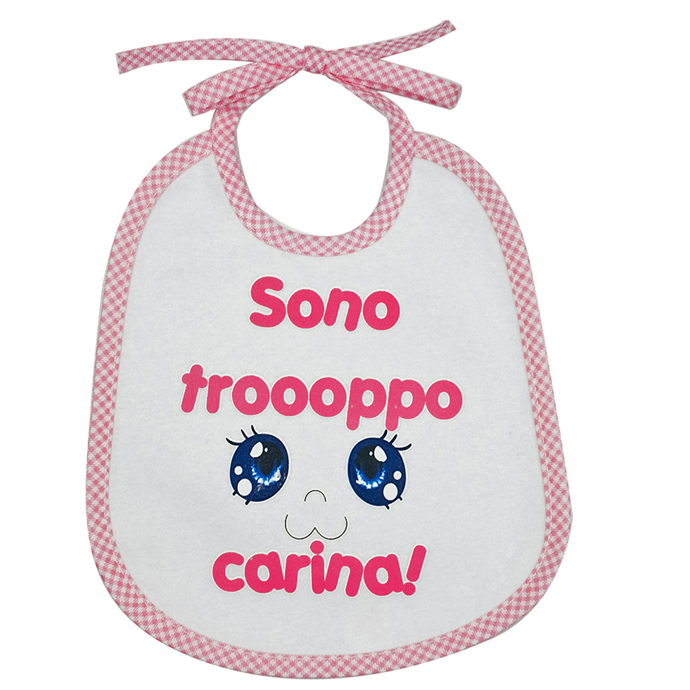 Bavaglino LE FRASI.. cm.20x24 con laccetti