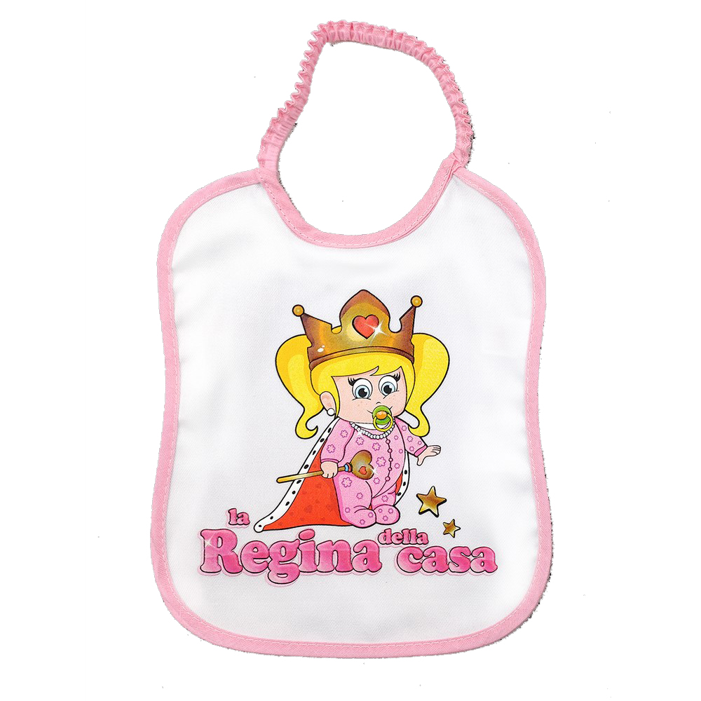 Bavetta baby SMILE cm.22x26 con elastico - stampate con transfer con frasi spiritose