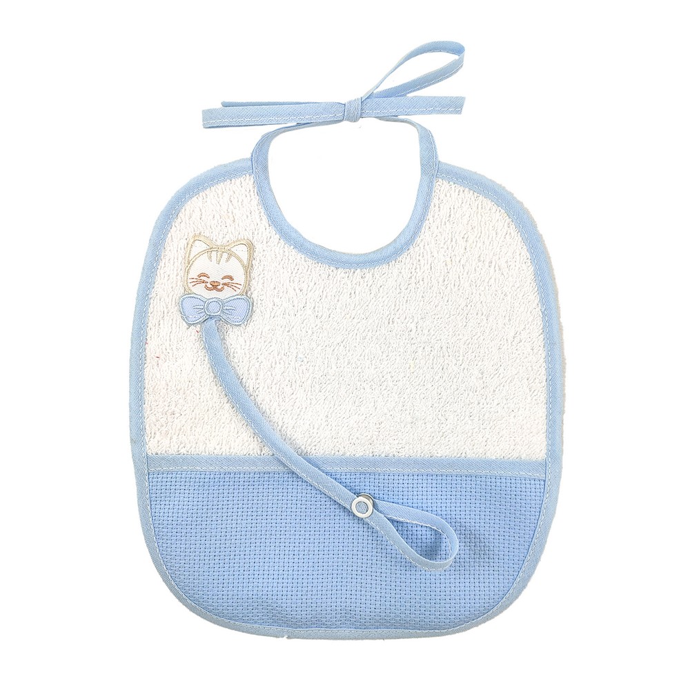 Bavetta MILU' cm.19x22 con portaciuccio e applicazione+tasca etamine