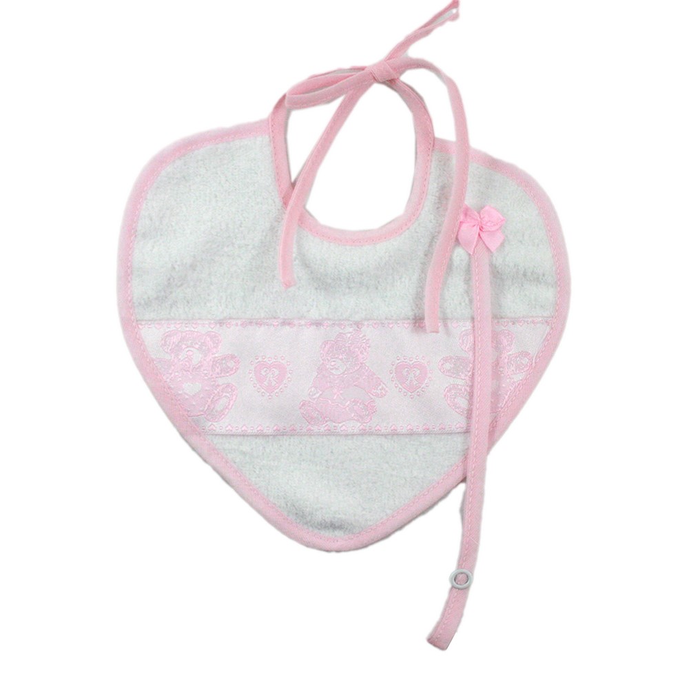 Bavaglino TED cm.21x20 a forma di cuore con portaciuccio