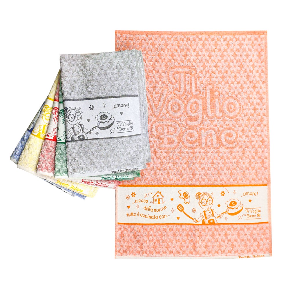 Strofinaccio NONNA base colorata cm.50x70