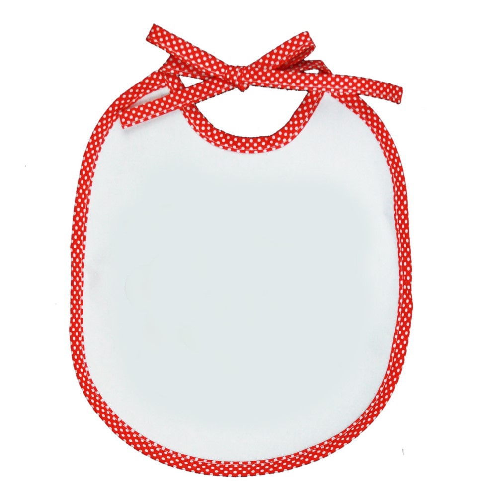 Bavaglino con laccetti mis.20x24 bianco con sbieco pois
