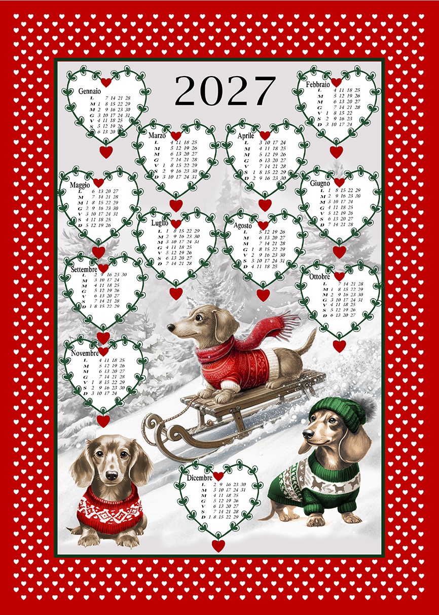 Strofinaccio Calendario  cm.50x75