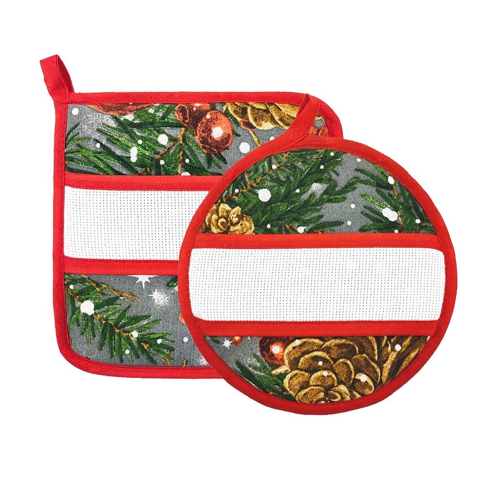 Presina CHRISTMAS PIGNE quadrata o tonda - con fascia etamine  - imbustata a 3 pz - 