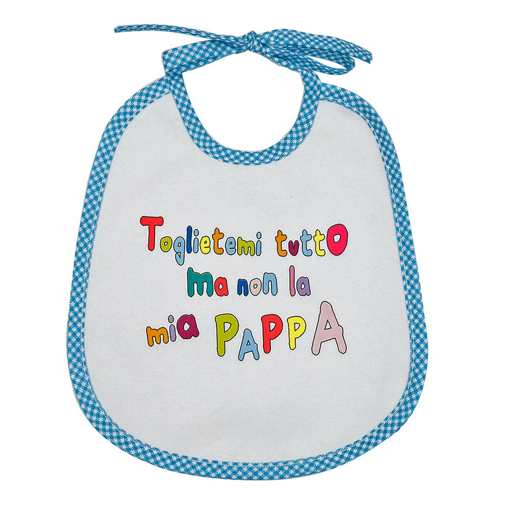 Bavaglino LE FRASI.. cm.20x24 con laccetti