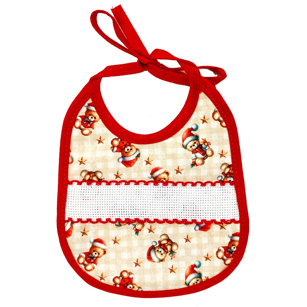 Bavetta SCAR NATALE cm.14x16 con laccetti e fascia in etamine