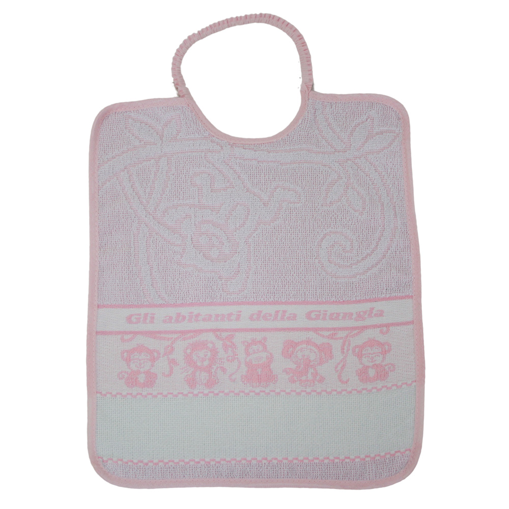 Bavaglino da ricamare con elastico GIUNGLA 28x33 cm Cotone 100% Made in Italy