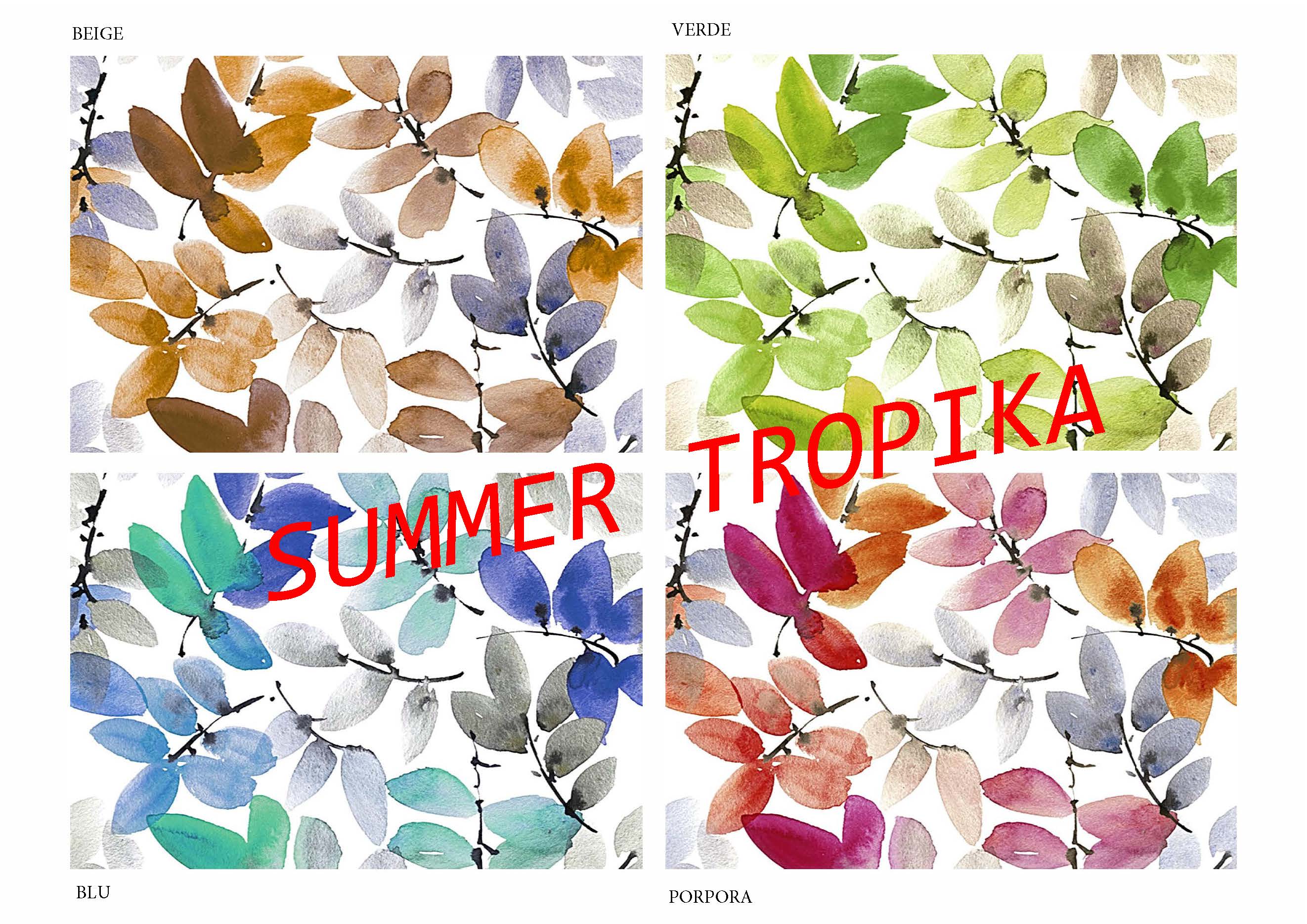 Confezione 4 cuscini 38x38 SUMMER TROPIKA