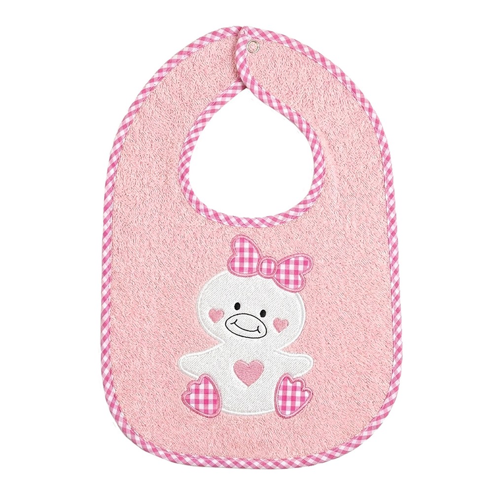 Bavetta DUCK cm.26x35 ricamata allacciatura con bottone