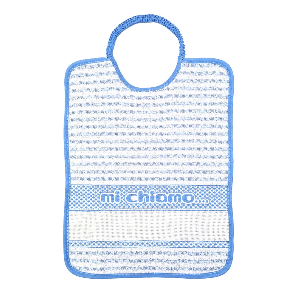 Bavetta MI CHIAMO cm. 24x30 con elastico e inserto da ricamare