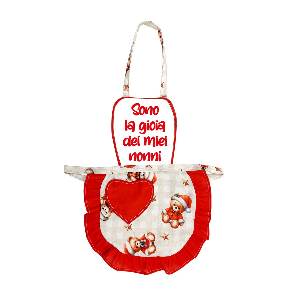 Grembiule JOY BABY con pettorina bianca IN TESSUTO SUBLIMATICO PERSONALIZZATO