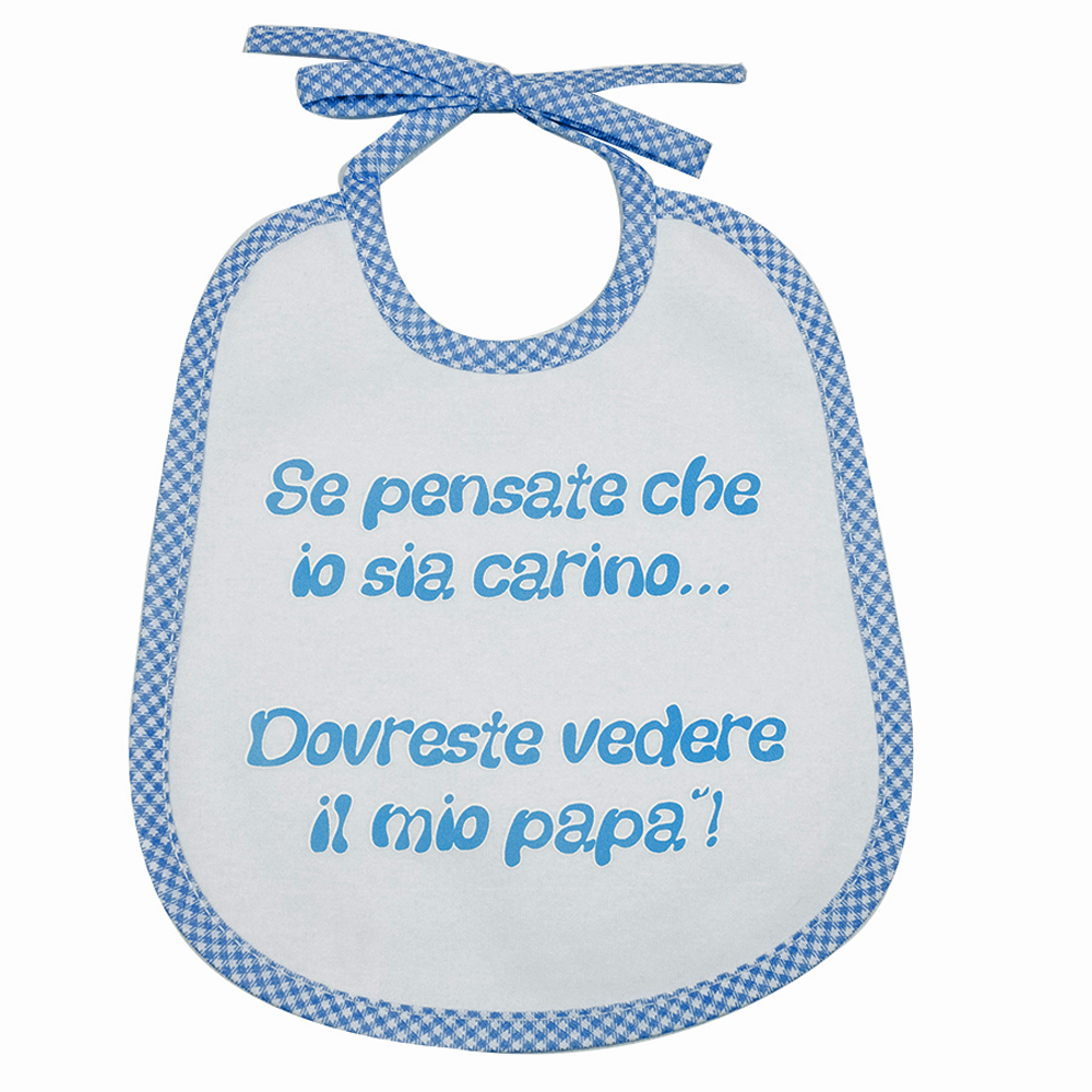 Bavaglino LE FRASI.. cm.20x24 con laccetti