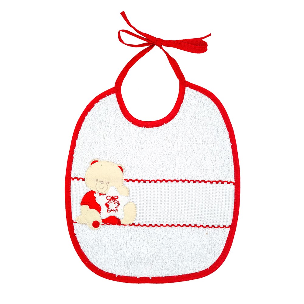 Bavetta GILLY CHRISTMAS con laccetti, fascia in etamine e applicazione