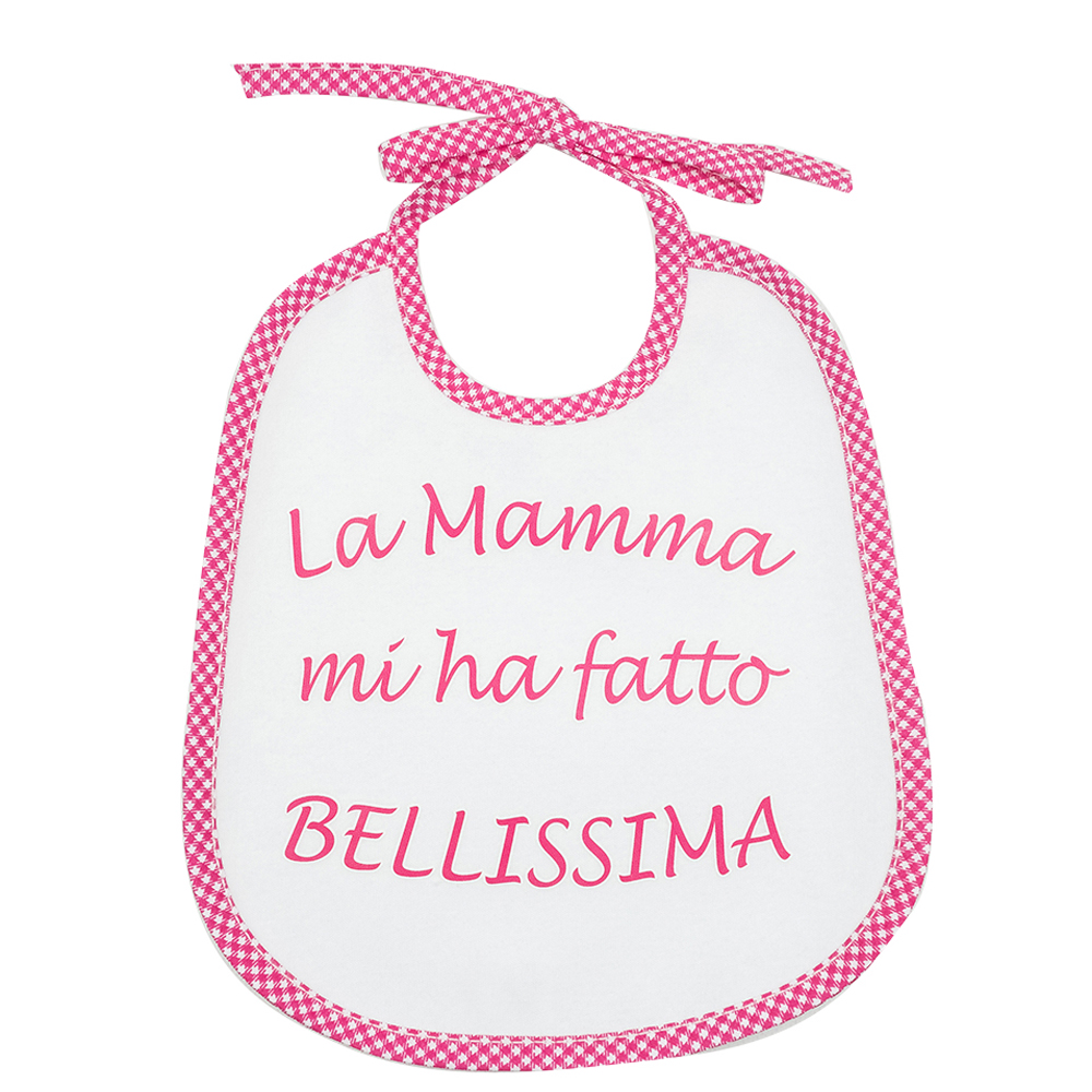 Bavaglino LE FRASI.. cm.20x24 con laccetti