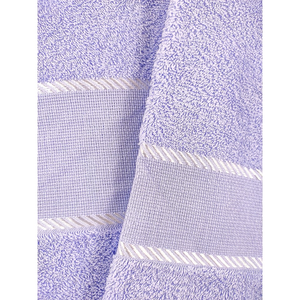 Coppietta spugna RICAMA TU:asciugamano+ospite con banda in etamine da ricamare