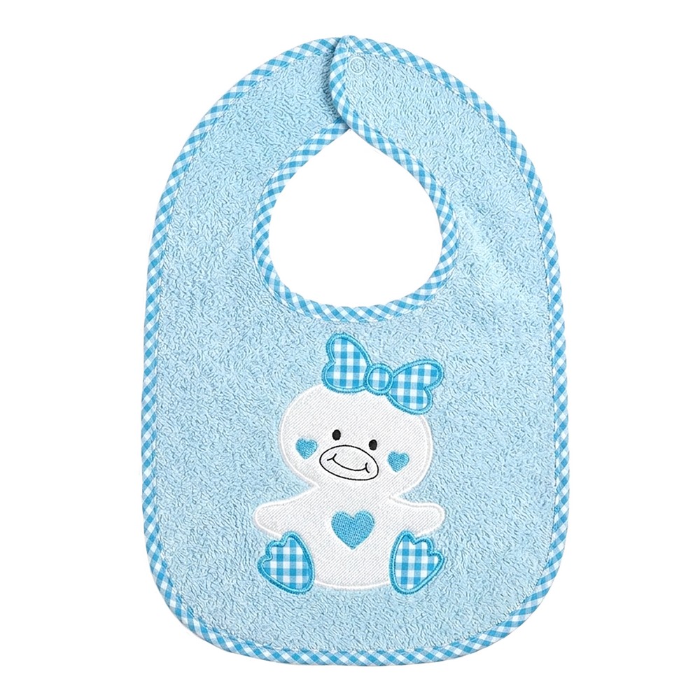 Bavetta DUCK cm.26x35 ricamata allacciatura con bottone