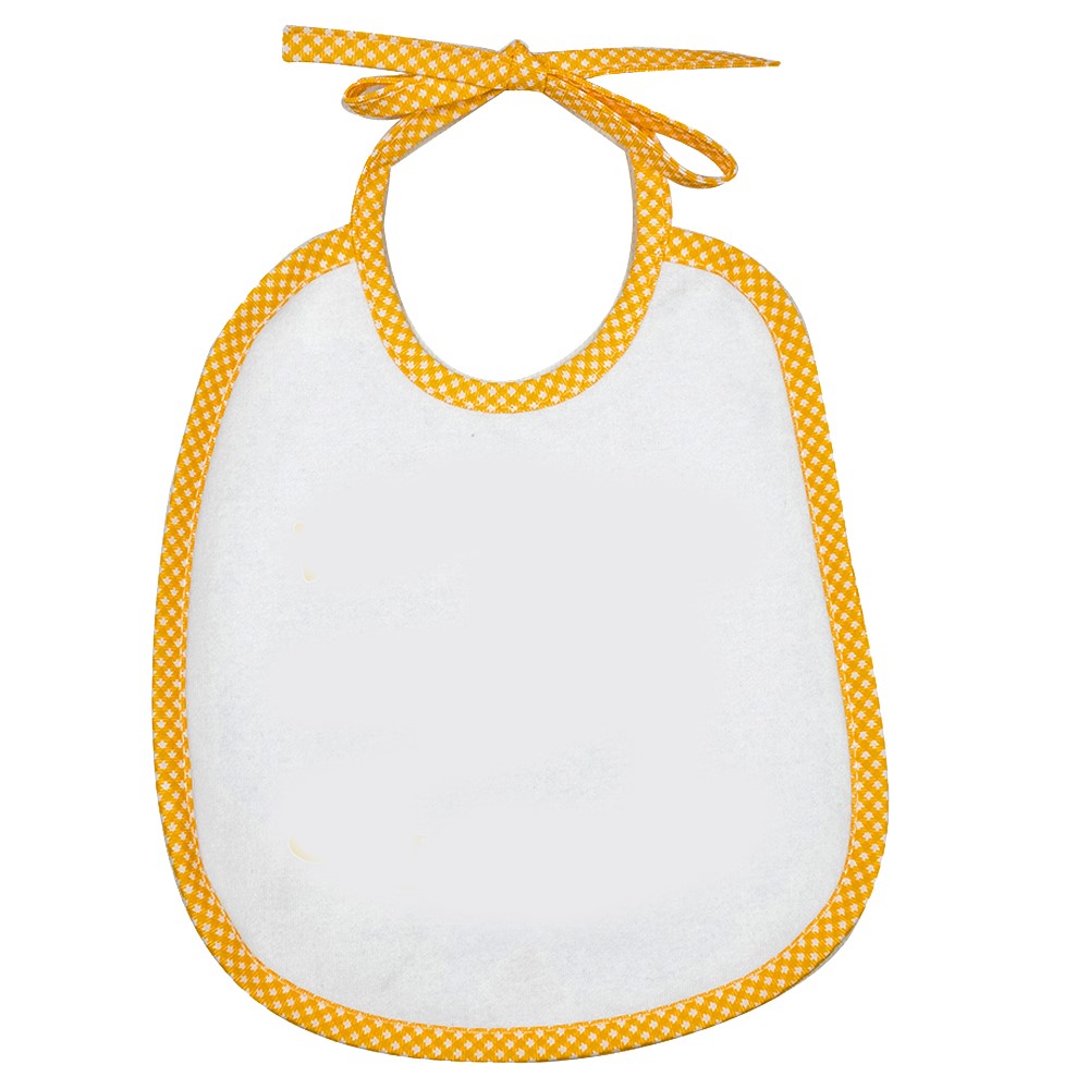 Bavaglino con laccetti mis.20x24 bianco con sbieco quadretti