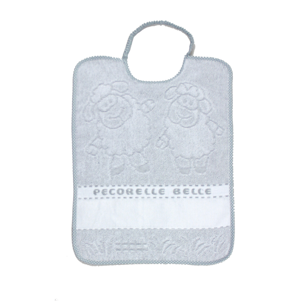 Bavaglino PECORELLE cm.29x35 in spugna con elastico e con fascia da ricamare