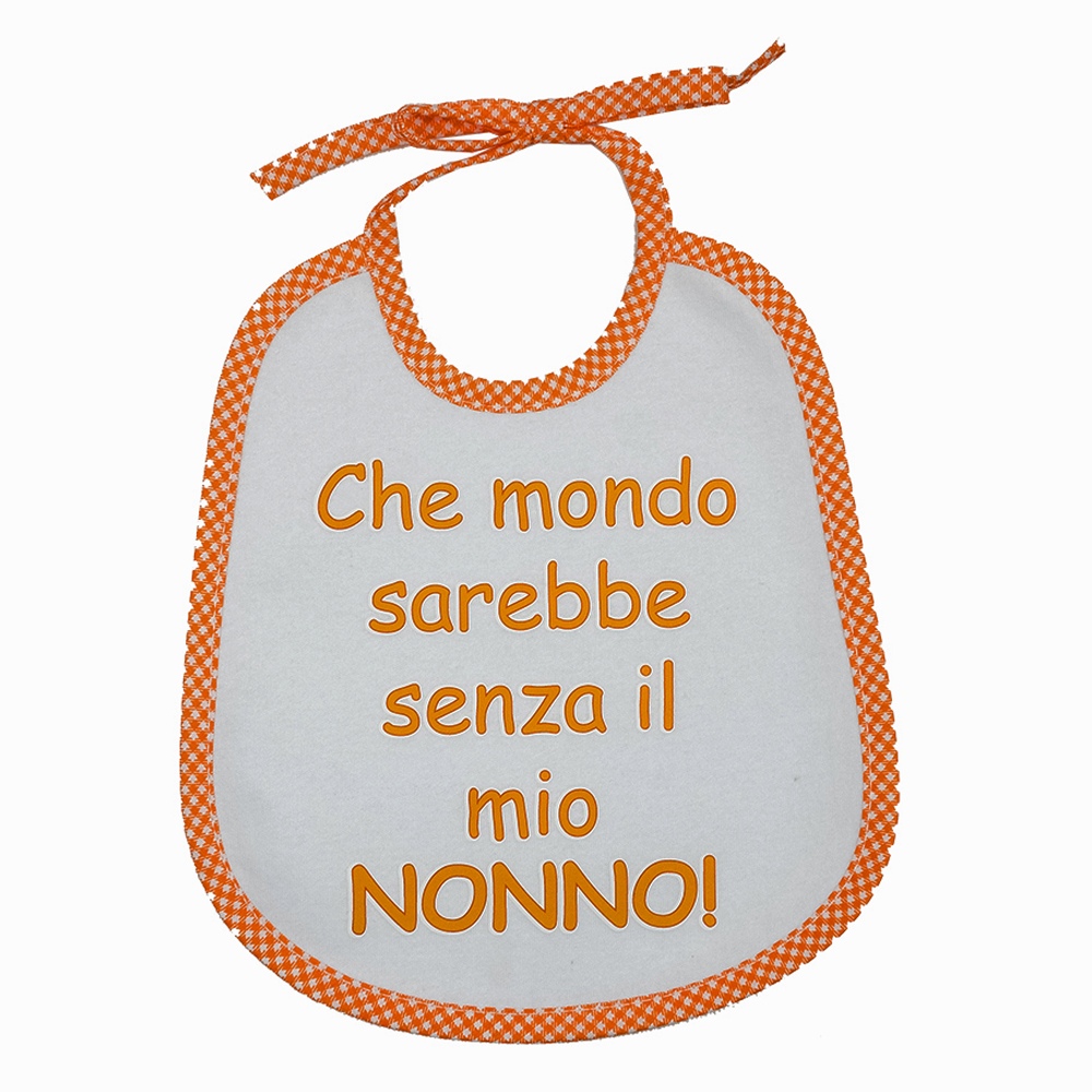 Bavaglino LE FRASI.. cm.20x24 con laccetti