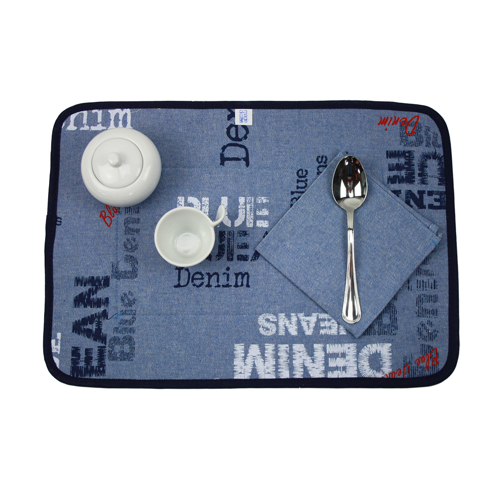 Set prima colazione JEANS: tovaglietta imbottita+tovagliolo