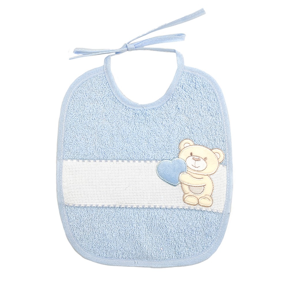 Bavetta GILLY cm. 20x23 con laccetti e fascia da ricamare