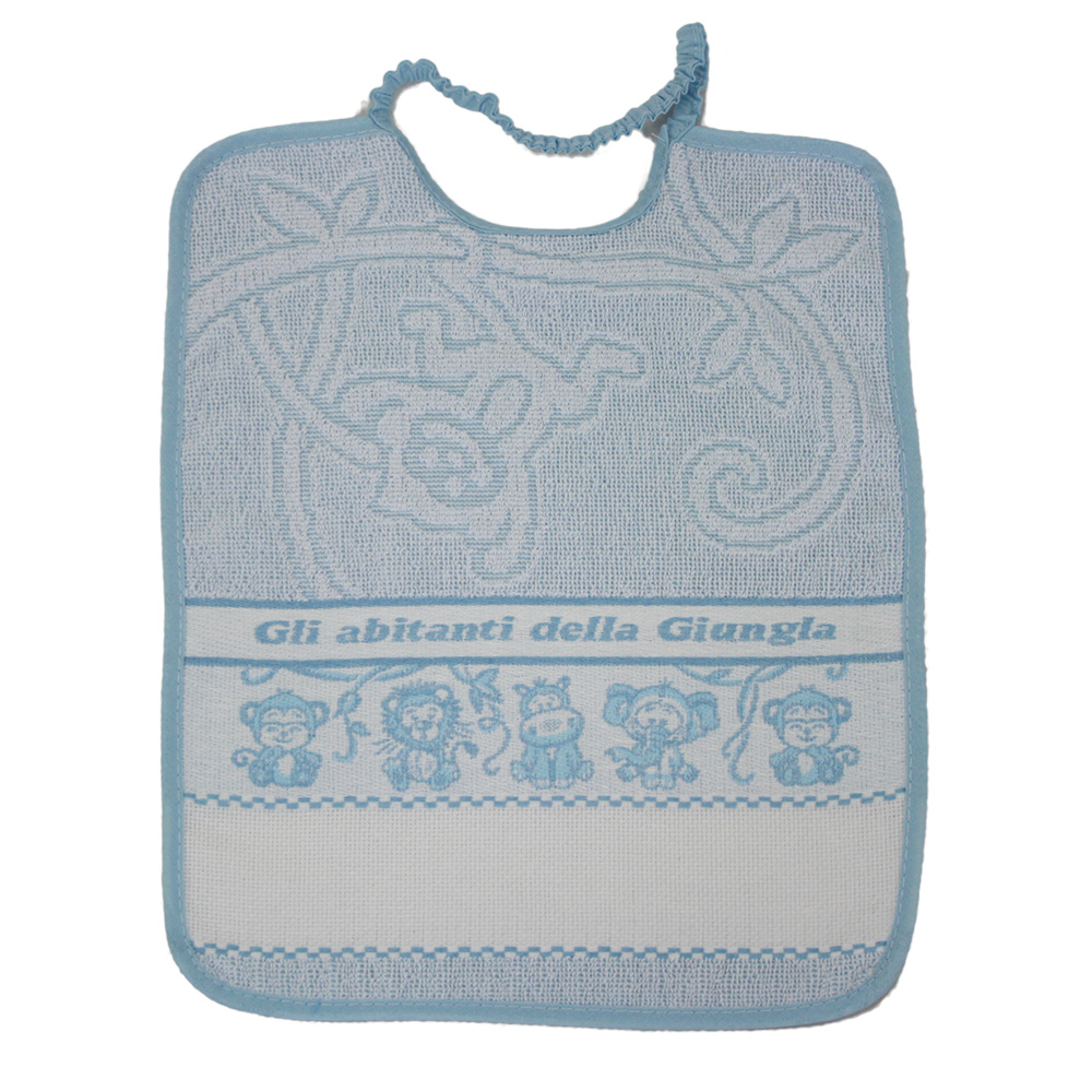 Bavaglino da ricamare con elastico GIUNGLA 28x33 cm Cotone 100% Made in Italy