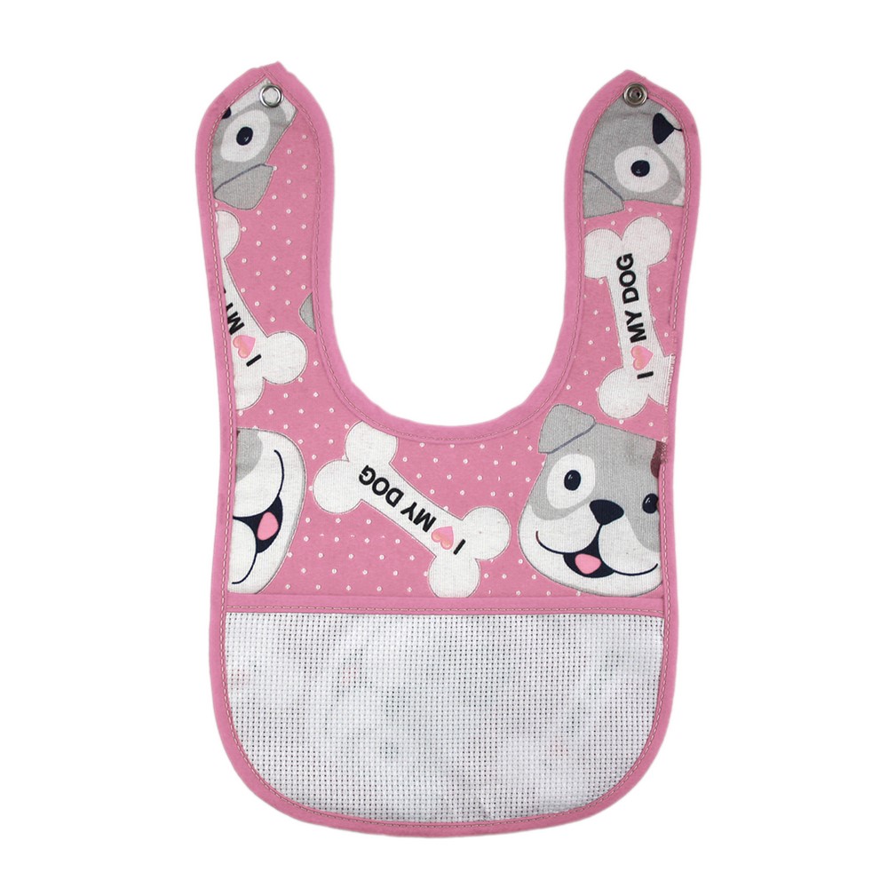 Bavaglino da ricamare RUFY cm. 18x30 con bottone